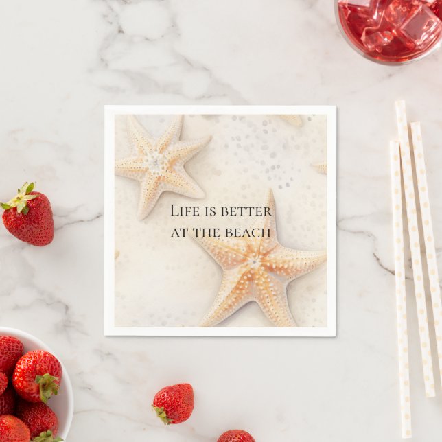 Serviette En Papier Starfish Ocean Beach (En situation)