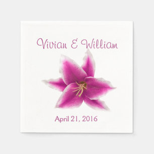 Serviette En Papier Stargazer Lily Mariage personnalisé Napkin