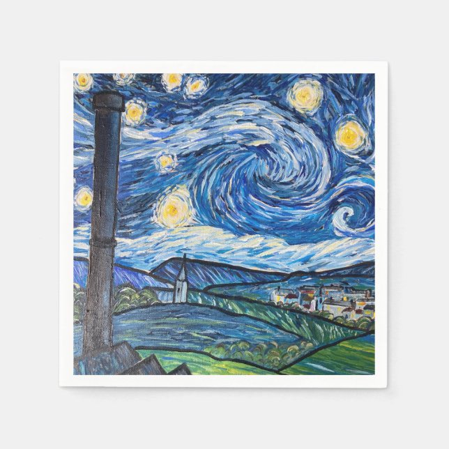 Serviette En Papier Starry Night Belmont Lancashire (Devant)