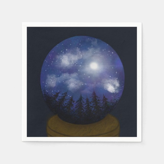 Serviette En Papier Starry Night Crystal Ball Napkin (Devant)