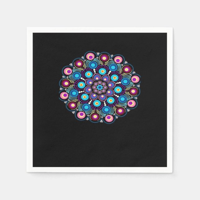 Serviette En Papier Starry Night Whimsigoth Dot Mandala (Devant)
