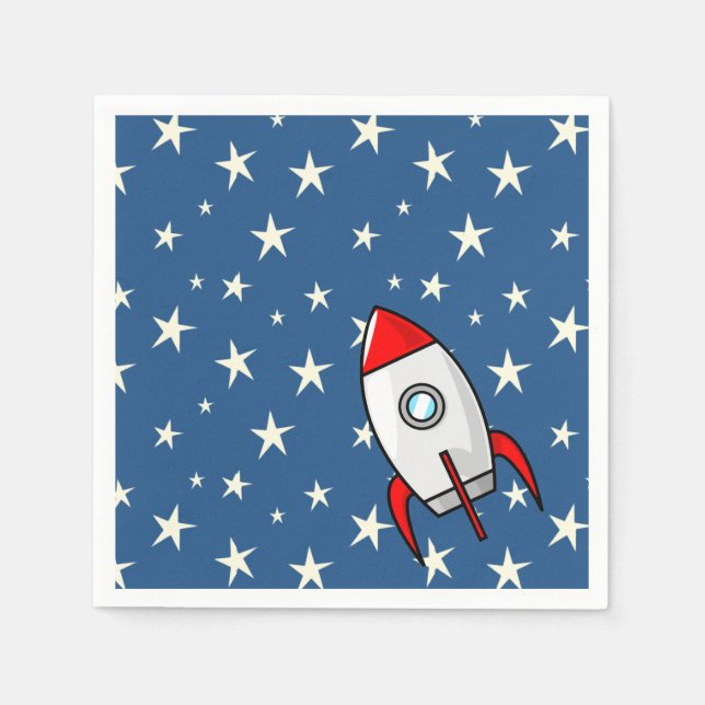 Serviette En Papier Starry Sky Fat Rocket Ship (Devant)