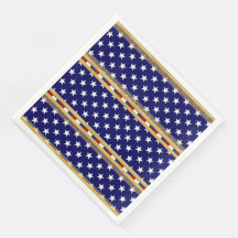 Stars Gold Blue Papier Napkin