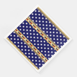 Serviette En Papier Stars Gold Blue Papier Napkin