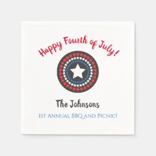 Serviette En Papier Stars Patriotique Quart Juillet Papier