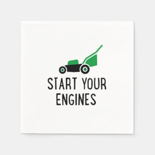 Serviette En Papier Start your Engines Lawn Mower