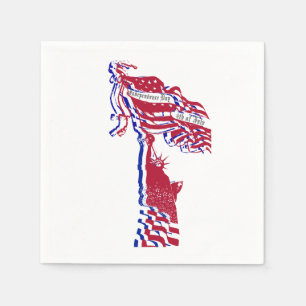 Serviette En Papier Statue de drapeau américain de liberté et de vot