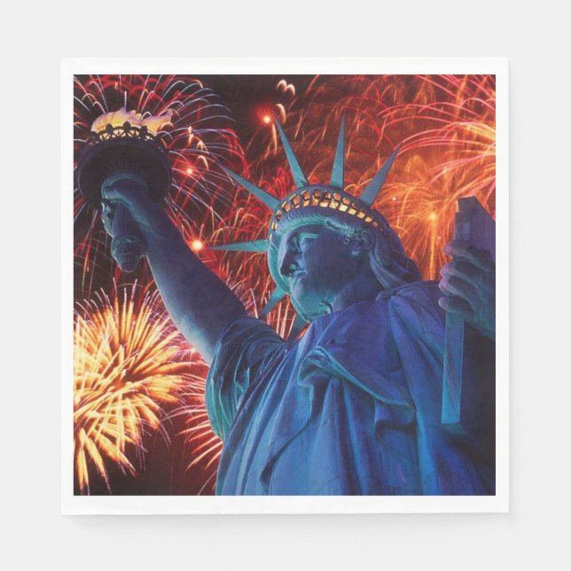Serviette En Papier Statue de la Liberté 4 juillet (Devant)