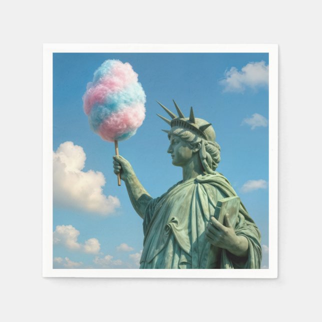 Serviette En Papier Statue de la Liberté avec barbe à papa (Devant)