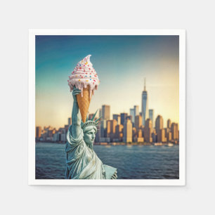 Serviette En Papier Statue de la Liberté avec cône de glace