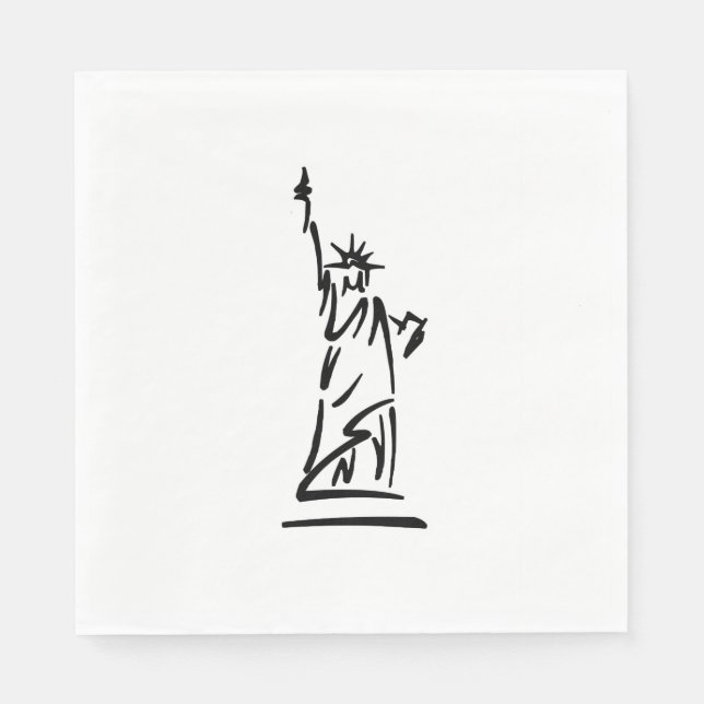 Serviette En Papier Statue de la Liberté de NY (Devant)