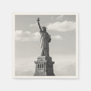 Serviette En Papier Statue de la Liberté noir et blanc
