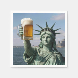 Serviette En Papier Statue de la Liberté tenant un verre à bière