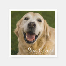 "Stay Golden" Golden Retriever Cocktail Napkins