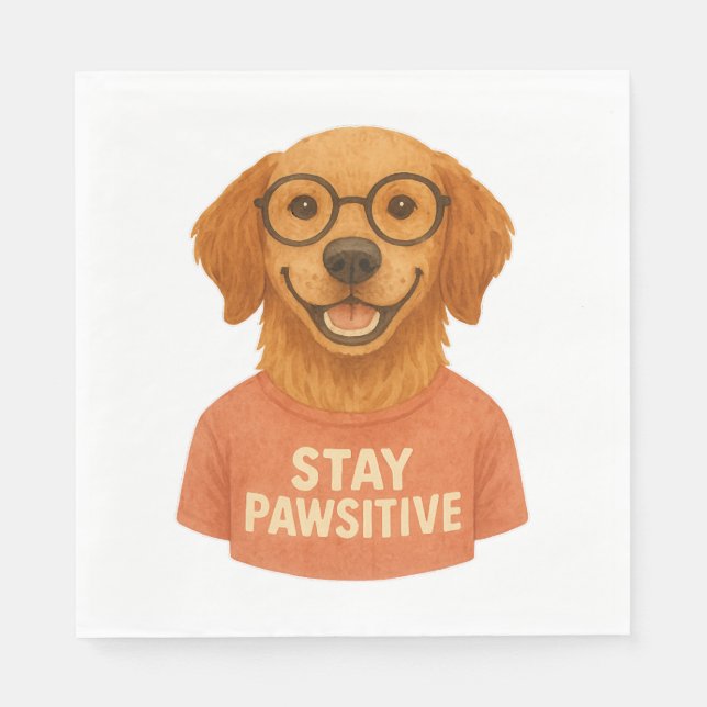 Serviette En Papier Stay Pawsitive (Devant)