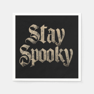 Serviette En Papier "Stay Spooky" Vintage Gothic Typography