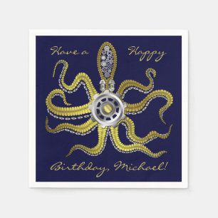 Serviette En Papier Steampunk embraye le poulpe Kraken