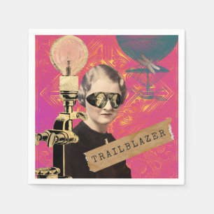 Serviette En Papier Steampunk Femme Trailblazer Pop Art
