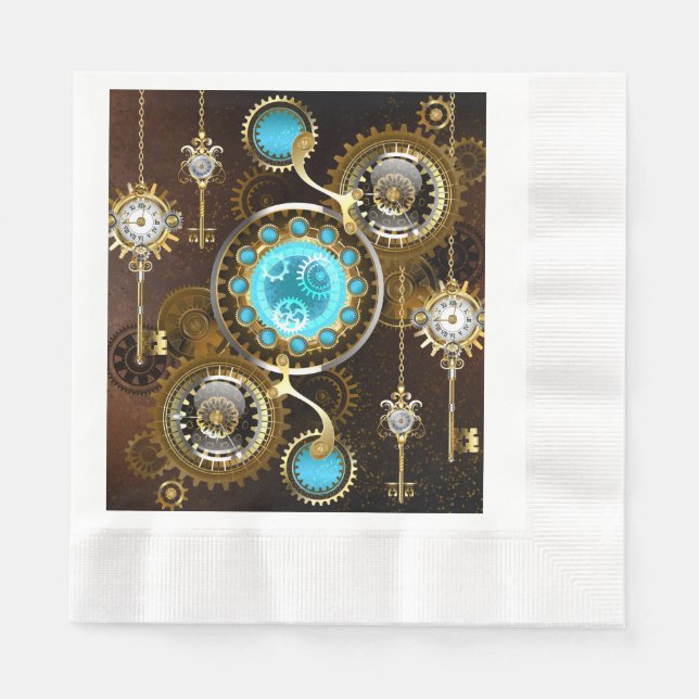 Serviette En Papier Steampunk Rusty Background (Devant)