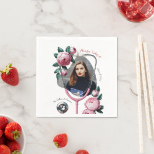 Serviette En Papier Stéthoscope Roses Roses Fleurs Roses Moderne pour