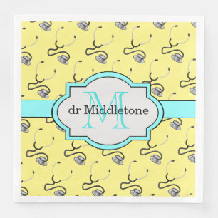 Serviette En Papier Stéthoscopes drôles pour des médecins sur le no