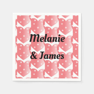 Serviette En Papier Sticker Carré Motif Coeur rose mignon