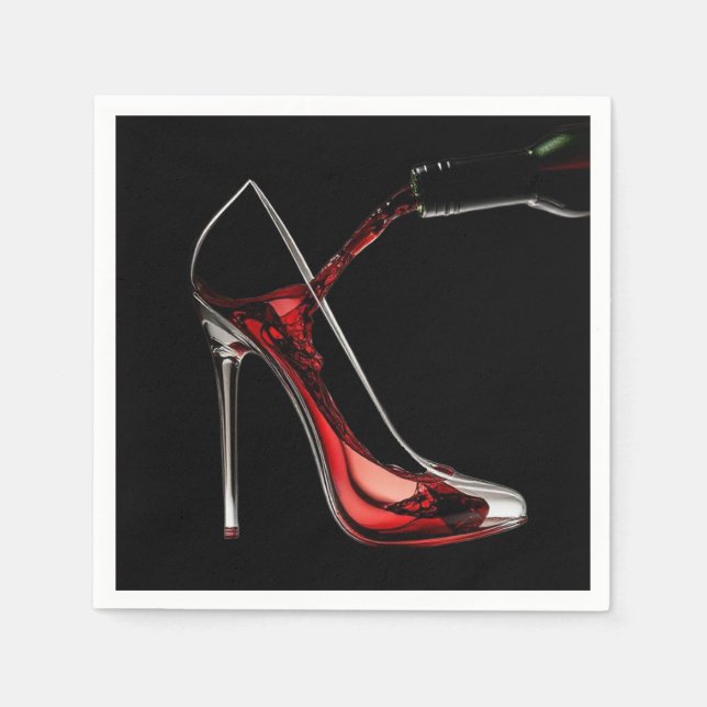 Serviette En Papier Stiletto et vin (Devant)