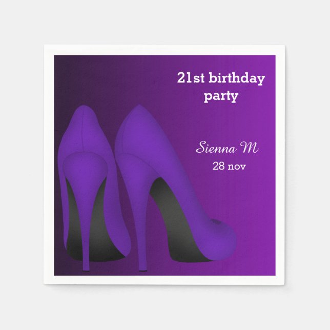 Serviette En Papier Stilettos pourpres (Devant)