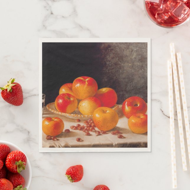 Serviette En Papier Still Life, Apples and Chestnuts (En situation)