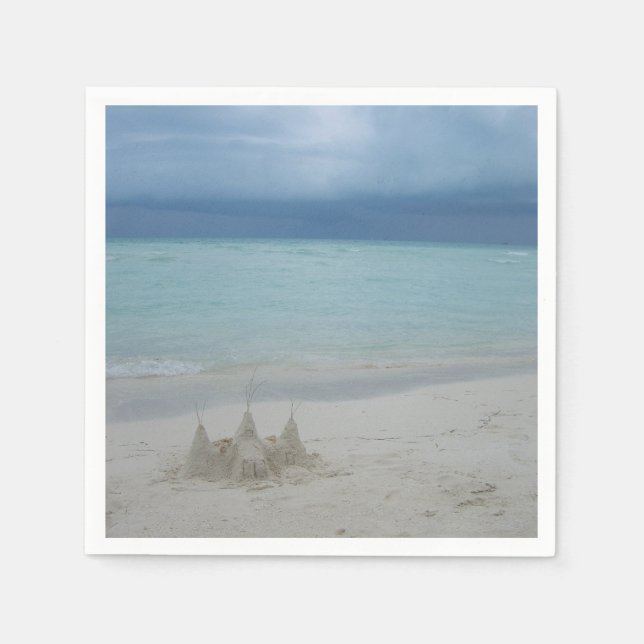 Serviette En Papier Stormy Sandcastle Beach Landscape (Devant)