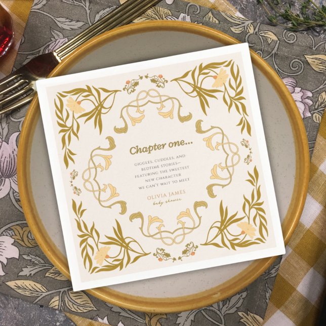 Serviette En Papier Storybook notre prochain chapitre baby shower cont (Créateur téléchargé)