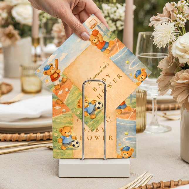 Serviette En Papier Storybook Sports Teddy Bears Baby Shower (Créateur téléchargé)