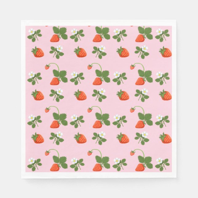 Serviette En Papier Strawberries (Devant)