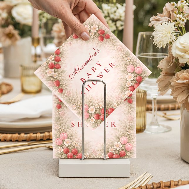 Serviette En Papier Strawberry Berry Sweet Baby Shower (Créateur téléchargé)