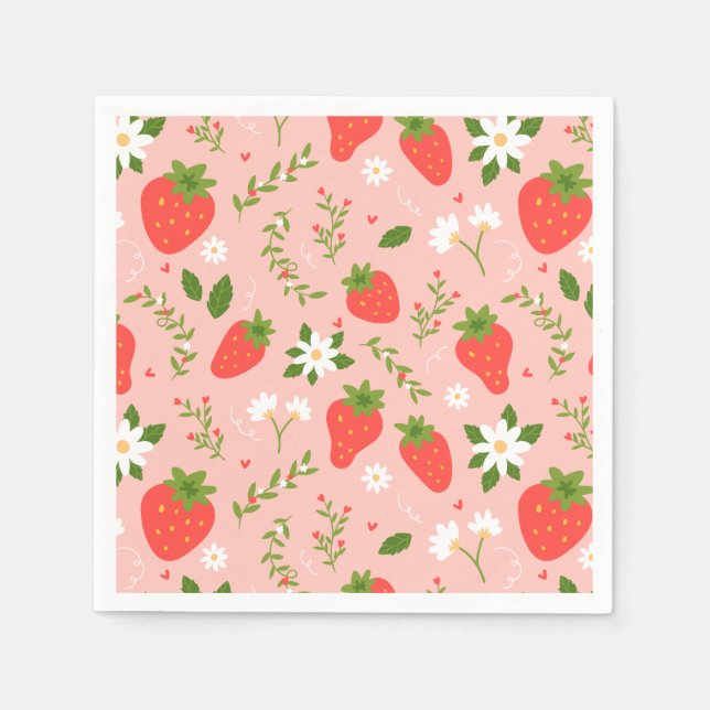 Serviette En Papier Strawberry Blossom (Devant)