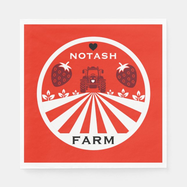 Serviette En Papier Strawberry Farm Shop (Devant)