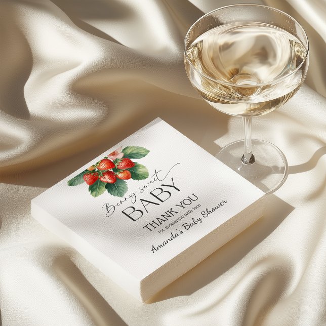 Serviette En Papier Strawberry Fresh Market Berry Sweet Baby Shower (Créateur téléchargé)