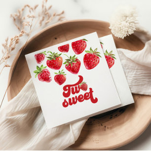 Serviette En Papier Strawberry Two Sweet 2e Anniversaire