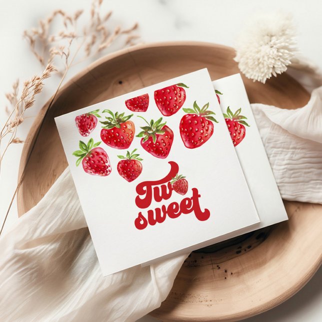 Serviette En Papier Strawberry Two Sweet 2e Anniversaire (Créateur téléchargé)