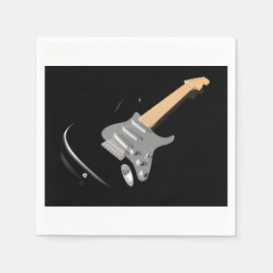 Serviette En Papier Striking Black Electric Guitare instrument de musi