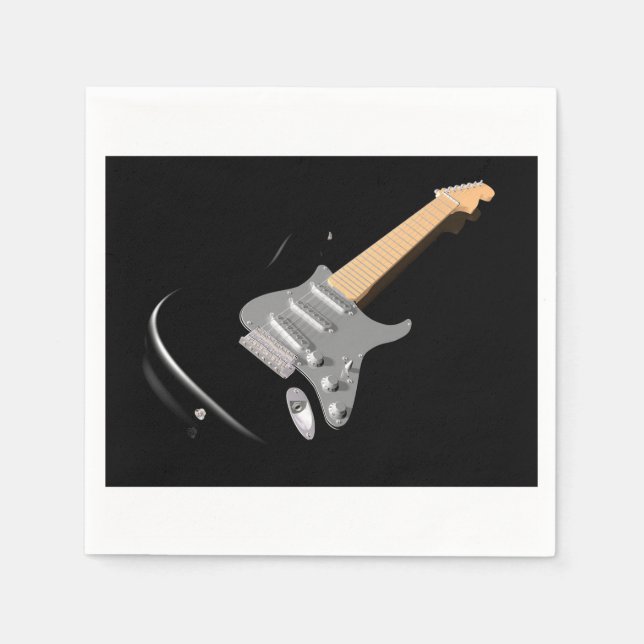 Serviette En Papier Striking Black Electric Guitare instrument de musi (Devant)