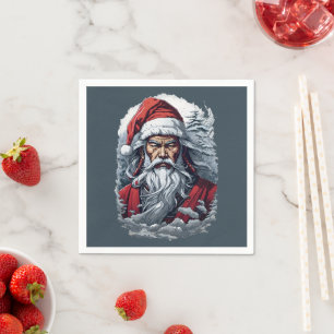 Serviette En Papier Striking Samurai Santa Claus