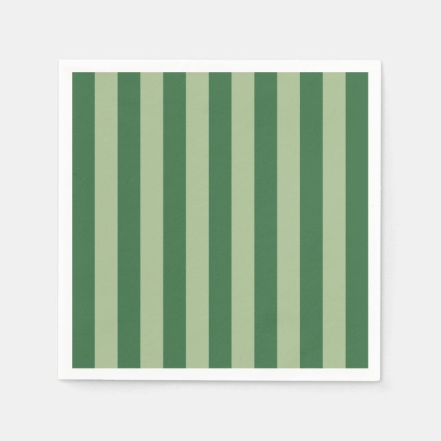 Serviette En Papier Striped vert vertical (Devant)