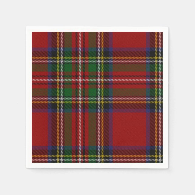 Serviette En Papier Stuart Plaid Tartan Christmas (Devant)