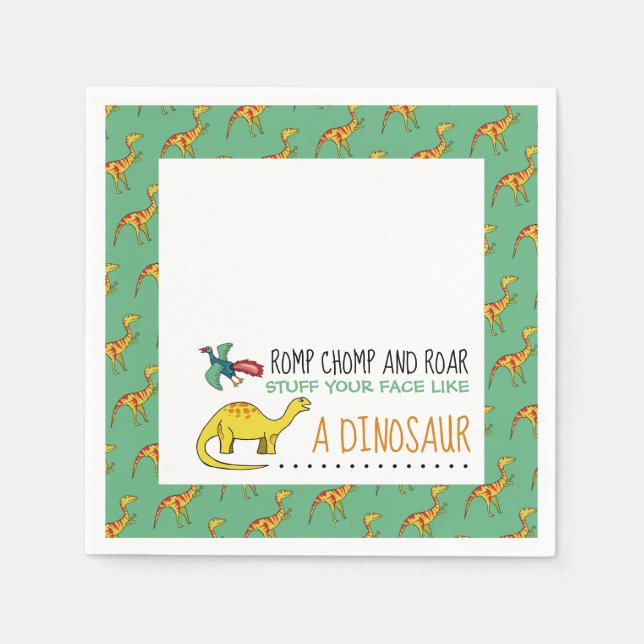 Serviette En Papier Stupéfier son visage comme un dinosaure (Devant)