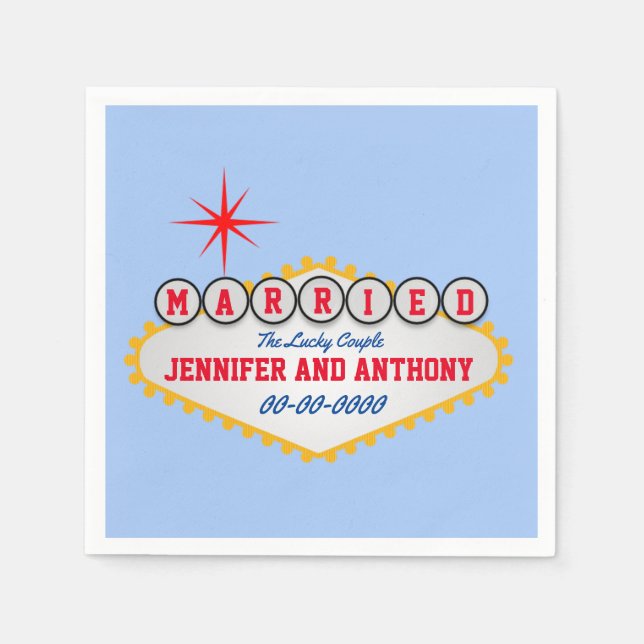 Serviette En Papier Style Affiche de bienvenue Vegas Personnaliser (Devant)