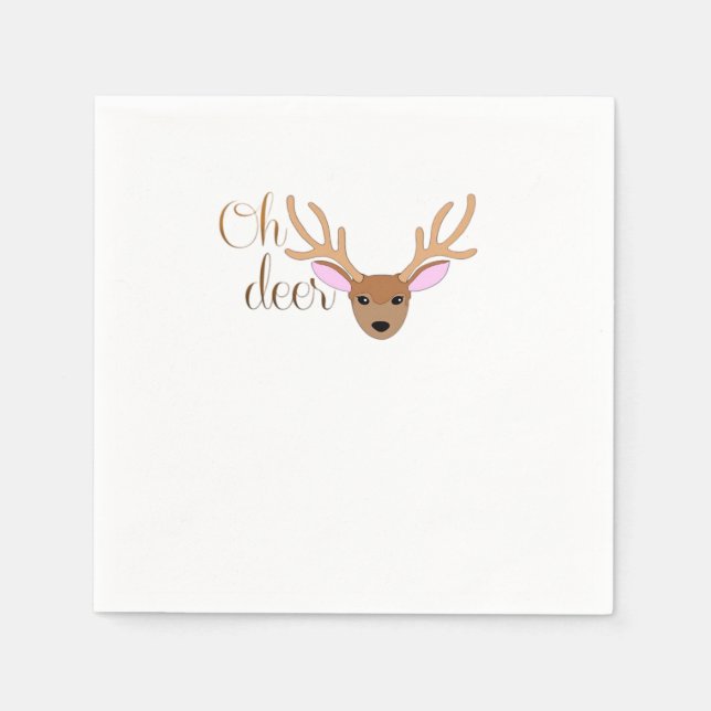 Serviette En Papier Style Artistique Oh Cerf  (Devant)