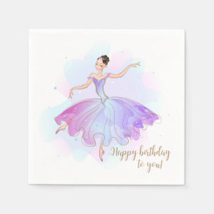 Serviette En Papier Style Ballerina Anniversaire Voeux   Anniversaire