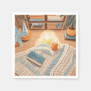 Serviette En Papier Style Boho chaleureux et chaud abstrait