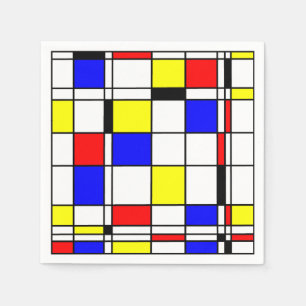 Serviette En Papier Style d'art de Mondrian
